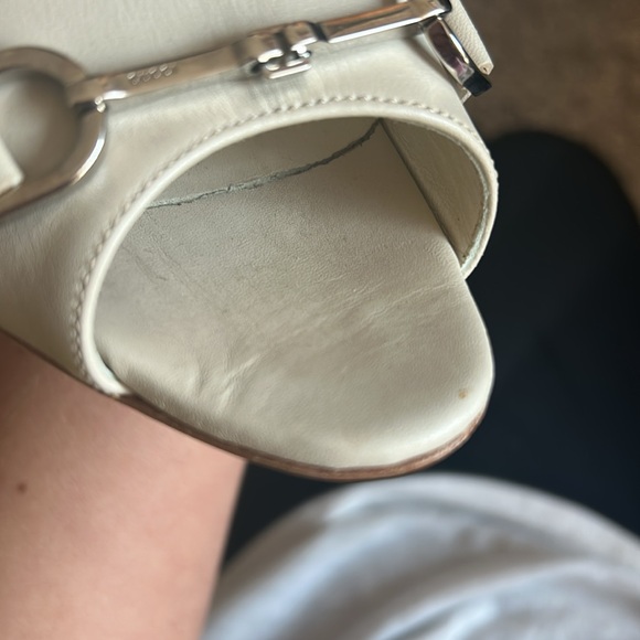 GUCCI HORSEBIT PEEP TOE PUMPS MYSTIC WHITE, 38 - Picture 11 of 13